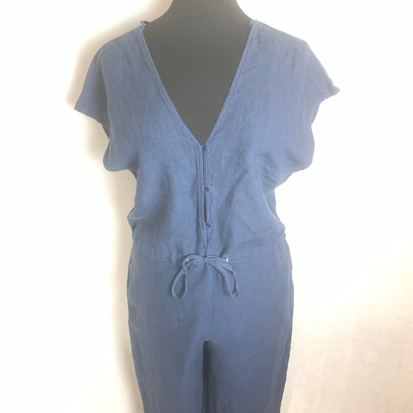 🆕Anthro Cloth & Stone 100% Linen Wide Leg Crop. S - Picture 2 of 8